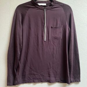 Fabiana Filippi Silk Blend Crepe De Chine Merino Wool Zip Top M